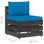 Sectional central sofa with gray impregnated wood cushions by vidaXL, Modular outdoor sofas - Ref: Foro24-3068124, Price: 107...