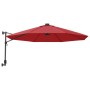 Sombrilla de pared con LED rojo brillante 290 cm de vidaXL, Sombrillas - Ref: Foro24-362895, Precio: 138,86 €, Descuento: %