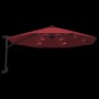 Sombrilla de pared con LED rojo brillante 290 cm de vidaXL, Sombrillas - Ref: Foro24-362895, Precio: 138,86 €, Descuento: %