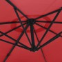 Sombrilla de pared con LED rojo brillante 290 cm de vidaXL, Sombrillas - Ref: Foro24-362895, Precio: 138,86 €, Descuento: %
