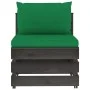 Central sectional sofa with gray impregnated wood cushions by vidaXL, Modular outdoor sofas - Ref: Foro24-3068125, Price: 85,...