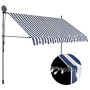 Toldo manual retráctil con LED azul y blanco 300 cm en Toldos | Comprar online en Foru.es
