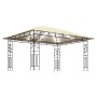 Cenador con mosquitera y tira luz LED crema 4x3x2,73m 180 g/m² de vidaXL, Carpas y cenadores - Ref: Foro24-3070315, Precio: 3...
