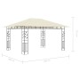 Cenador con mosquitera y tira luz LED crema 4x3x2,73m 180 g/m² de vidaXL, Carpas y cenadores - Ref: Foro24-3070315, Precio: 3...