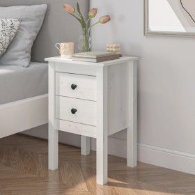 Mesita de noche madera maciza de pino blanco 40x35x61,5 cm de vidaXL, Mesitas de noche - Ref: Foro24-813691, Precio: 61,43 €,...