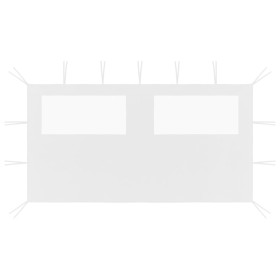 Pared lateral de cenador con ventanas blanco 4x2 m de vidaXL, Accesorios para pabellones y cenadores - Ref: Foro24-3070424, P...