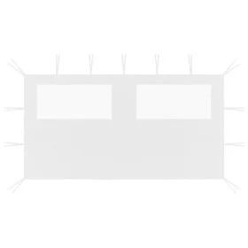 Pared lateral de cenador con ventanas blanco 4x2 m de vidaXL, Accesorios para pabellones y cenadores - Ref: Foro24-3070424, P...