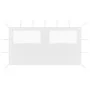 Pared lateral de cenador con ventanas blanco 4x2 m de vidaXL, Accesorios para pabellones y cenadores - Ref: Foro24-3070424, P...