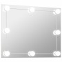 Espejo de pared sin marco con luces LED rectangular de vidrio en Espejos | Comprar online en Foru.es
