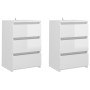 Mesitas de noche 2 uds contrachapada blanco brillo 40x35x62,5cm de vidaXL, Mesitas de noche - Ref: Foro24-806224, Precio: 143...