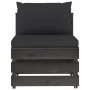 Central sectional sofa with gray impregnated wood cushions by vidaXL, Modular outdoor sofas - Ref: Foro24-3068127, Price: 93,...