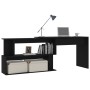 Escritorio de esquina madera contrachapada negro 200x50x76 cm de vidaXL, Escritorios - Ref: Foro24-801099, Precio: 95,49 €, D...