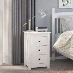 Mesita de noche madera maciza de pino blanco 40x35x61,5 cm de vidaXL, Mesitas de noche - Ref: Foro24-813701, Precio: 73,82 €,...