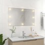 Espejo de pared sin marco con luces LED rectangular de vidrio en Espejos | Comprar online en Foru.es