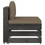Ecksofa mit grau imprägnierten Holzkissen von vidaXL, Modulare Sofas für den Außenbereich - Ref: Foro24-3068128, Preis: 105,3...