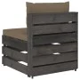 Ecksofa mit grau imprägnierten Holzkissen von vidaXL, Modulare Sofas für den Außenbereich - Ref: Foro24-3068128, Preis: 105,3...