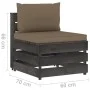 Ecksofa mit grau imprägnierten Holzkissen von vidaXL, Modulare Sofas für den Außenbereich - Ref: Foro24-3068128, Preis: 105,3...