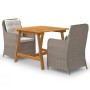 Juego de comedor para jardín de 3 piezas marrón de vidaXL, Conjuntos de jardín - Ref: Foro24-3068716, Precio: 427,87 €, Descu...