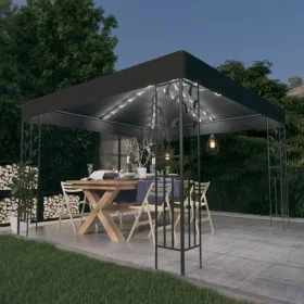 Cenador con tira de luces LED 3x3 m gris antracita de vidaXL, Carpas y cenadores - Ref: Foro24-3070296, Precio: 253,43 €, Des...