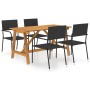Juego de comedor para jardín de 5 piezas negro de vidaXL, Conjuntos de jardín - Ref: Foro24-3068777, Precio: 239,93 €, Descue...
