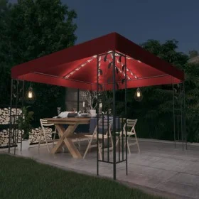 Cenador con tira de luces LED 3x3 m rojo tinto de vidaXL, Carpas y cenadores - Ref: Foro24-3070297, Precio: 247,83 €, Descuen...