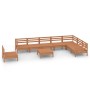 Juego muebles de jardín 9 pzas madera maciza pino marrón miel de vidaXL, Conjuntos de jardín - Ref: Foro24-3083052, Precio: 5...