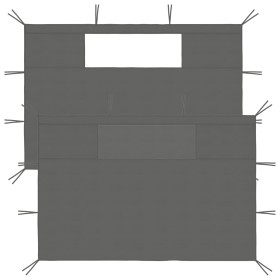 Paredes laterales de cenador con ventanas 2 uds gris antracita de vidaXL, Accesorios para pabellones y cenadores - Ref: Foro2...