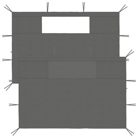 Paredes laterales de cenador con ventanas 2 uds gris antracita de vidaXL, Accesorios para pabellones y cenadores - Ref: Foro2...