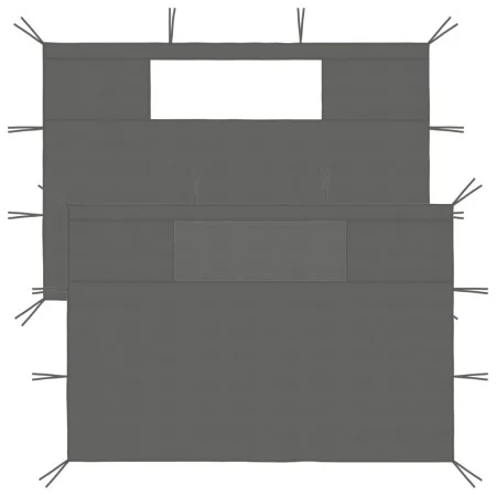Paredes laterales de cenador con ventanas 2 uds gris antracita de vidaXL, Accesorios para pabellones y cenadores - Ref: Foro2...