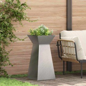 Maceta Pilar Plateado 35 x 35 x 73 cm Acero inoxidable en Macetas y jardineras | Comprar online en Foru.es