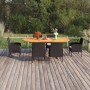 Juego de comedor para jardín 7 piezas ratán sintético negro de vidaXL, Conjuntos de jardín - Ref: Foro24-3070774, Precio: 508...