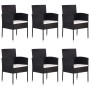 Juego de comedor para jardín 7 piezas ratán sintético negro de vidaXL, Conjuntos de jardín - Ref: Foro24-3070774, Precio: 508...