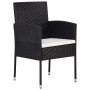 Juego de comedor para jardín 7 piezas ratán sintético negro de vidaXL, Conjuntos de jardín - Ref: Foro24-3070774, Precio: 508...