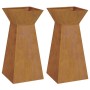 Maceta Pilar 2 pcs Plateado 35 x 35 x 73 cm en Macetas y jardineras | Comprar online en Foru.es