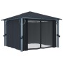 Cenador cortina y tira de lz LED aluminio antracita 300x300 cm de vidaXL, Carpas y cenadores - Ref: Foro24-3070333, Precio: 4...