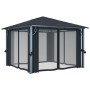 Cenador cortina y tira de lz LED aluminio antracita 300x300 cm de vidaXL, Carpas y cenadores - Ref: Foro24-3070333, Precio: 4...