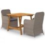 Juego de comedor para jardín de 3 piezas marrón de vidaXL, Conjuntos de jardín - Ref: Foro24-3068715, Precio: 418,01 €, Descu...
