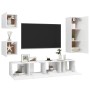 Set de muebles de salón TV 5 piezas madera de ingeniería blanco en Muebles TV | Comprar online en Foru.es