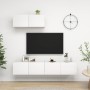 Mueble de TV 3 piezas de madera de ingeniería blanco en Muebles TV | Comprar online en Foru.es