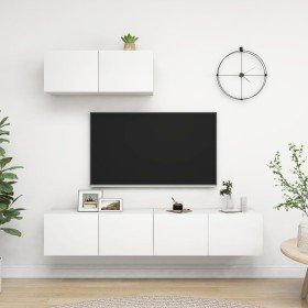 Mueble de TV 3 piezas de madera de ingeniería blanco en Muebles TV | Comprar online en Foru.es