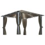 Cenador con cortina y tira de luz aluminio taupé 300x300 cm de vidaXL, Carpas y cenadores - Ref: Foro24-3070334, Precio: 487,...