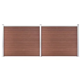 Brown WPC Fence Panel Set 353x146 cm by vidaXL, fence panels - Ref: Foro24-3070451, Price: 634,97 €, Discount: %