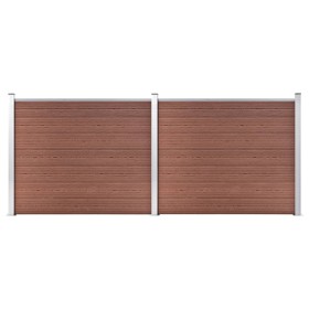 Set de panel de valla WPC marrón 353x146 cm de vidaXL, Paneles de vallas - Ref: Foro24-3070451, Precio: 577,76 €, Descuento: %