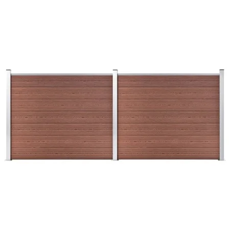Braunes WPC-Zaunplatten-Set 353 x 146 cm von vidaXL, Zaunpaneele - Ref: Foro24-3070451, Preis: 634,97 €, Rabatt: %