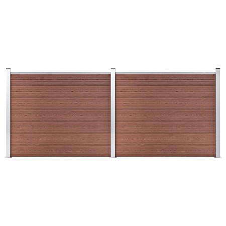 Set de panel de valla WPC marrón 353x146 cm de vidaXL, Paneles de vallas - Ref: Foro24-3070451, Precio: 577,76 €, Descuento: %