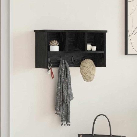 Perchero de pared con estante Roble negro 50 x 16 x 26 cm en Estanterías | Comprar online en Foru.es