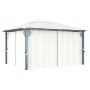 Cenador con cortina y tira luces LED aluminio crema 400x300 cm de vidaXL, Carpas y cenadores - Ref: Foro24-3070335, Precio: 5...