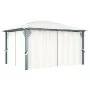 Cenador con cortina y tira luces LED aluminio crema 400x300 cm de vidaXL, Carpas y cenadores - Ref: Foro24-3070335, Precio: 5...