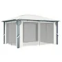 Cenador con cortina y tira luces LED aluminio crema 400x300 cm de vidaXL, Carpas y cenadores - Ref: Foro24-3070335, Precio: 5...