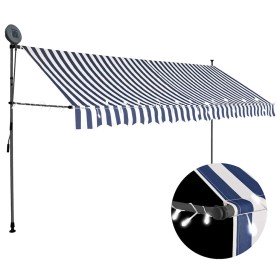 Toldo manual retráctil con LED azul y blanco 400 cm en Toldos | Comprar online en Foru.es